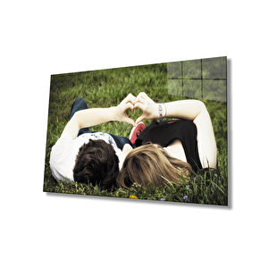 Sevgililer Aşk Cam Tablo 50x70 cm