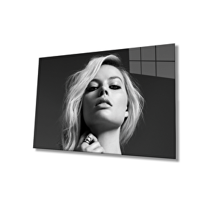 Siyah Beyaz İnsan Fotoğrafları Cam Tablo 50x70 cm