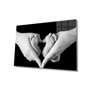 Anne Bebek Sevgi Cam Tablo Mother Baby Love Table 50x70 cm