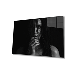 Siyah Beyaz İnsan Fotoğrafları Cam Tablo 50x70 cm
