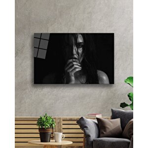 Siyah Beyaz İnsan Fotoğrafları Cam Tablo 50x70 cm