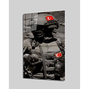 Türk Askeri Cam Tablo 90x60 cm