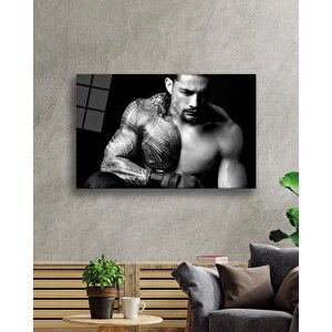 Siyah Beyaz İnsan Fotoğrafları Cam Tablo 36x23 cm