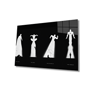 Siyah Beyaz İnsan Fotoğrafları Cam Tablo 36x23 cm