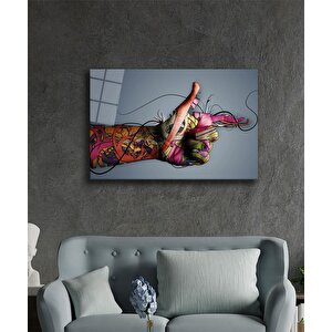 İllüstrasyon Cam Tablo Illustration Art 36x23 cm