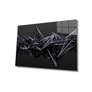 Siyah İllüstrasyon Cam Tablo Black Illustration Art 50x70 cm