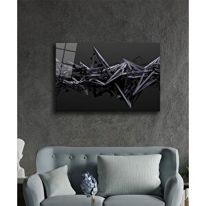 Siyah İllüstrasyon Cam Tablo Black Illustration Art 50x70 cm