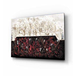 Kırmızı Beyaz Anormal Tablo 36x23 cm