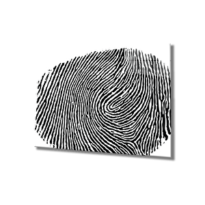 İllüstrasyon Parmak İzi Cam Tablo 36x23 cm