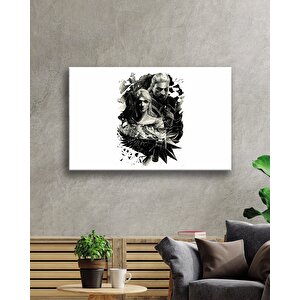 Siyah Beyaz İnsan Fotoğrafları Cam Tablo 36x23 cm