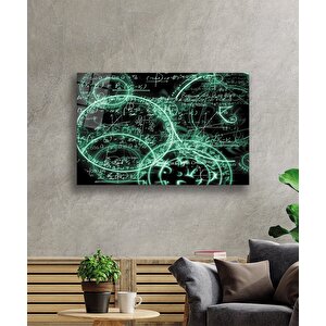 Neon Yeşil Matematik Cam Tablo Neon Green Math 50x70 cm