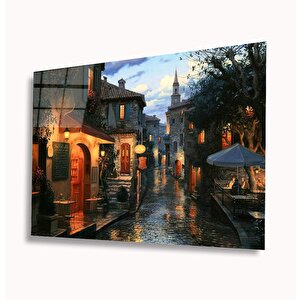 Akşamüstü Sokağı Cam Tablo 50x70 cm