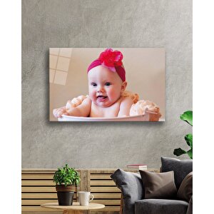 Kırmızı Tokalı Bebek Cam Tablo