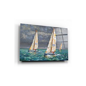Yelkenliler Cam Tablo 60x90 cm