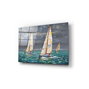 Yelkenliler Cam Tablo 60x90 cm