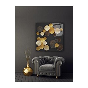 Altın Cam Tablo 80x80 cm