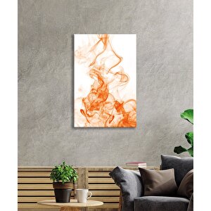 Beyaz Üstüne Turuncu Duman Cam Tablo Ev Ve Ofis Duvar Dekoru 90x60 cm