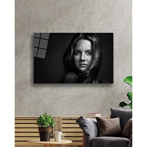 Siyah Beyaz İnsan Fotoğrafları Cam Tablo 36x23 cm