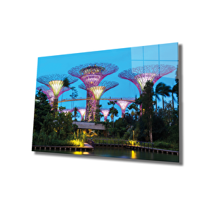 Işıklı Singapur Cam Tablo , Singapour 90x60 cm
