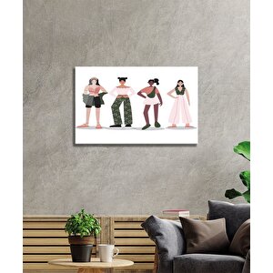 Kızlar Cam Tablo 36x23 cm