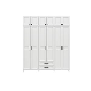 Guneystore Gözde 6 Kapaklı Yüklüklü Komple Mdf Beyaz Gardırop