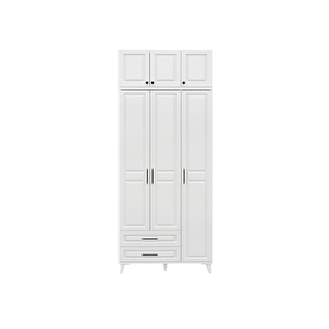 Guneystore Gözde 3 Kapaklı Yüklüklü Komple Mdf Beyaz Gardırop