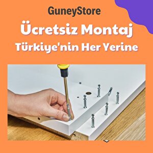 Guneystore Gözde 4 Kapaklı Yüklüklü Komple Mdf Beyaz Gardırop