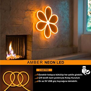 Neon Şerit Led Amber 2 Metre Usb'li Orb-amberneon