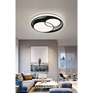 Modern Çi̇ft Yuvarlak Model Plafonyer Avi̇ze (50 Cm)