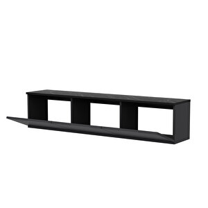 Neon Duvara Monte 3 Kapaklı TV Sehpası – 160 cm – Minimal Tasarım, Antrasit/Mermer Desen
