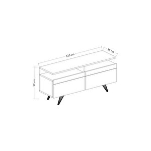 Berlin 120 Cm Tv Ünitesi Beyaz - Safir Meşe