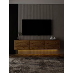 Neon Duvara Monte 3 Kapaklı TV Sehpası – 160 cm – Minimal Tasarım, Atlantik Çam