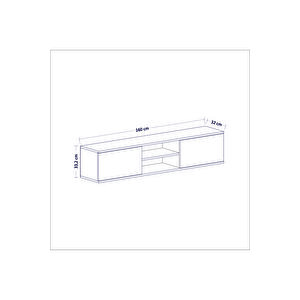 Ayze Duvara Monte Tv Ünitesi Beyaz - Antrasit - Çırağan