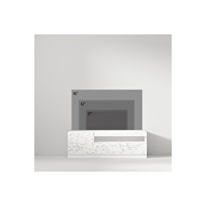 T008 Arya Işıklı Tv Sehpası Sol Modül Orma Mermer-beyaz