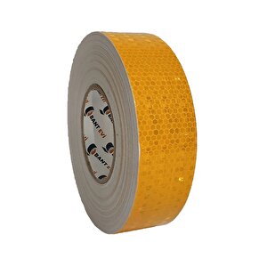 Reflektör Bant Sarı 5cmx10m Reflektif Bant Fosforlu Tır Kamyon Araç Arkası Sarı İkaz Bandı 50mm 10  metre
