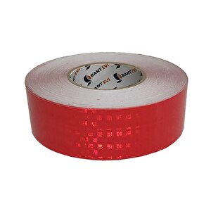 Reflektör Bant Kırmızı 5cmx5m Reflektif Bant Fosforlu Tır Kamyon Araç Arkası Kırmızı İkaz Bandı 50mm 5 metre