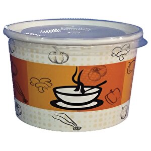 100 Adet Kapaklı Karton Çorba Kasesi 16 Oz