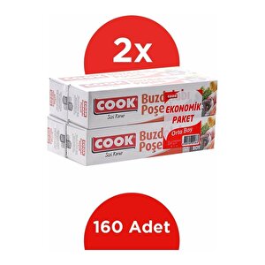 Cook Buzdolabı Poşeti  Orta Boy 24 X 38 Cm 2'li Paket (160 Adet)