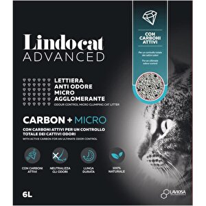 Lindocat Advanced Carbon + Micro Aktif Karbonlu Kedi Kumu 6 L