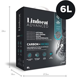 Lindocat Advanced Carbon + Micro Aktif Karbonlu Kedi Kumu 6 L
