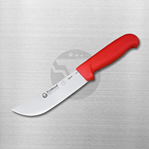 TRABISA 53117 Yüksek Kalite Paslanmaz Çelik 13.5 cm Deri Yüzme Kasap Bıçağı Kırmızı Saplı