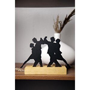Hediyelik 17x25 Metal Ahşap Dans Tutkusu Masa Ve Raf Dekoru Yılbaşı Hediyesi