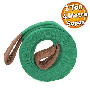 Spanzet Sapan Polyester Sağlam Yük Kaldırma Yeşil Renk 2 Ton 4 Metre Taşıma İndirme Halat