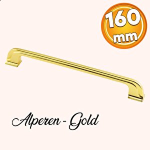 Alperen Mobilya Mutfak Dolabı Çekmece Dolap Kapak Kulpu Düz 160 Mm Kulbu Gold Altın Metal Kulp