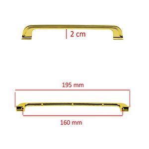 Alperen Mobilya Mutfak Dolabı Çekmece Dolap Kapak Kulpu Düz 160 Mm Kulbu Gold Altın Metal Kulp