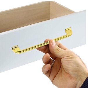 Alperen Mobilya Mutfak Dolabı Çekmece Dolap Kapak Kulpu Düz 160 Mm Kulbu Gold Altın Metal Kulp