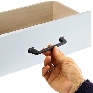 Alperen Düz Mobilya Mutfak Dolabı Çekmece Dolap Kapak Kulpu 128 Mm Kulbu Siyah Metal Kulp