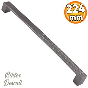 Bihter Desenli Mobilya Mutfak Dolabı Çekmece Dolap Kapak Kulpu Kulbu Füme 224 Mm Metal Kulp