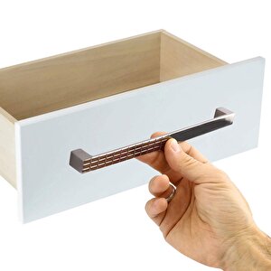 Bihter Desenli Mobilya Mutfak Dolabı Çekmece Dolap Kapak Kulpu Kulbu Füme 224 Mm Metal Kulp