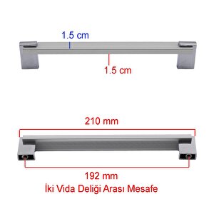 Mobilya Metal Nobel 192 Mm Kulp Defne Krom Mutfak Dolabı Çekmece Tv Ünite Dolap Kapak Kulpu Kulbu